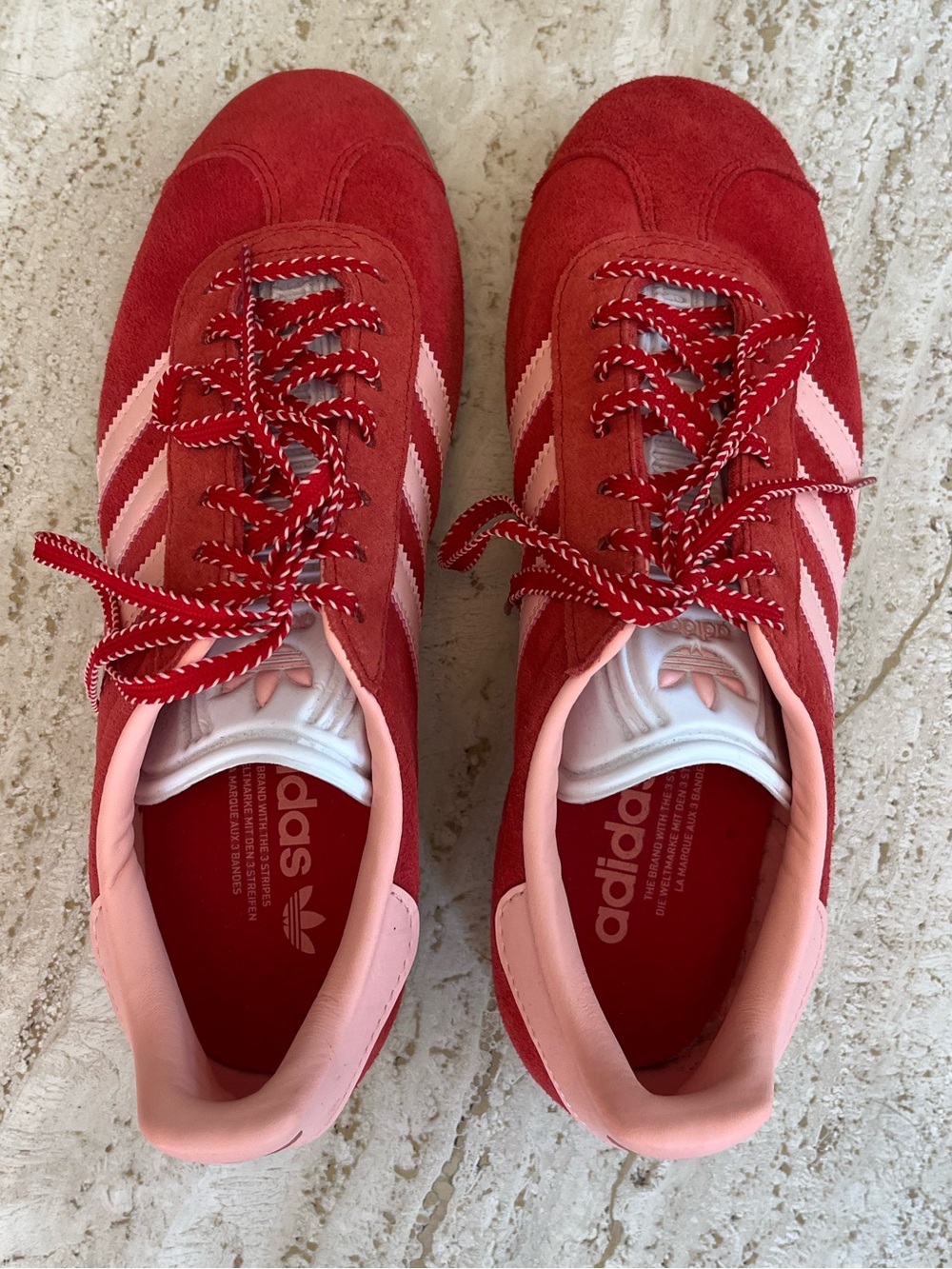 Adidas Gazelle W Red Pink Gum Suede Sneakers Women’s 8 JH7217 w/ Box